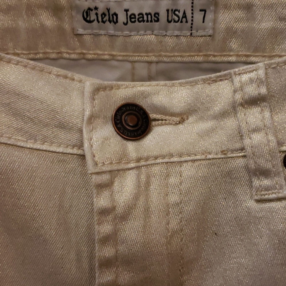 Metallic Gold Jeans - Picture 2 of 5